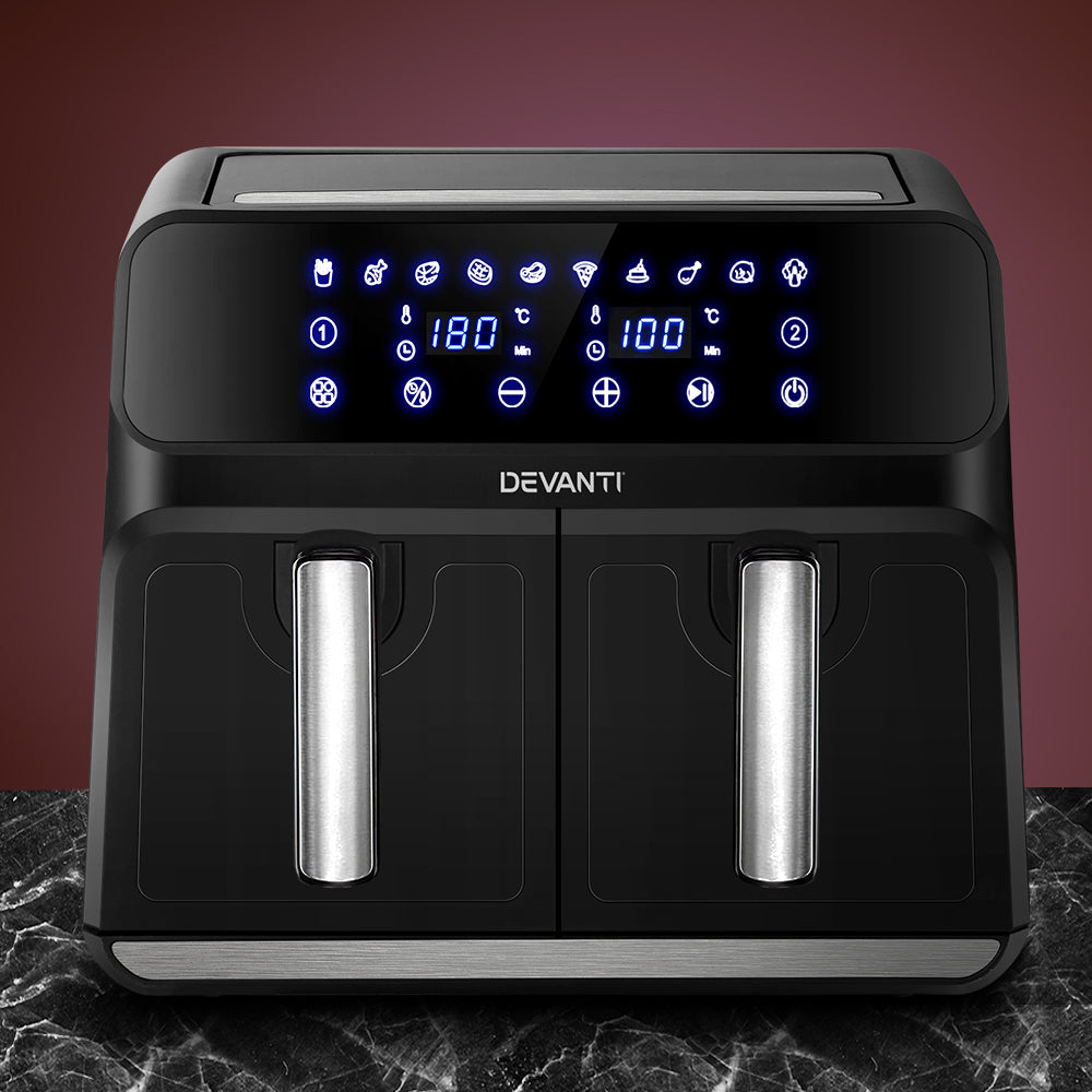 Devanti Air Fryer 8L LCD Fryers Oven Airfryer Healthy Cooker Oil Free Kitchen - Devanti