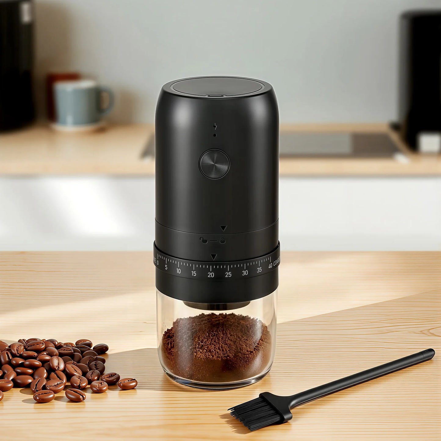 Portable USB-C Electric Coffee Grinder – 40 Settings