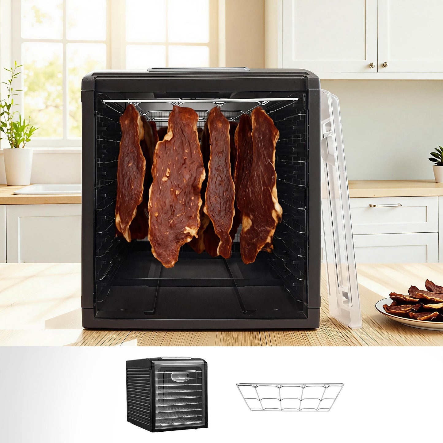 Devanti 9 Trays Food Dehydrator with Hanging Stainless Steel Tray