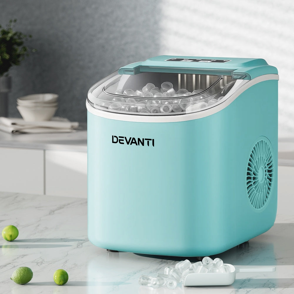 Devanti 12kg Ice Maker Machine w/Self Cleaning Green - Devanti
