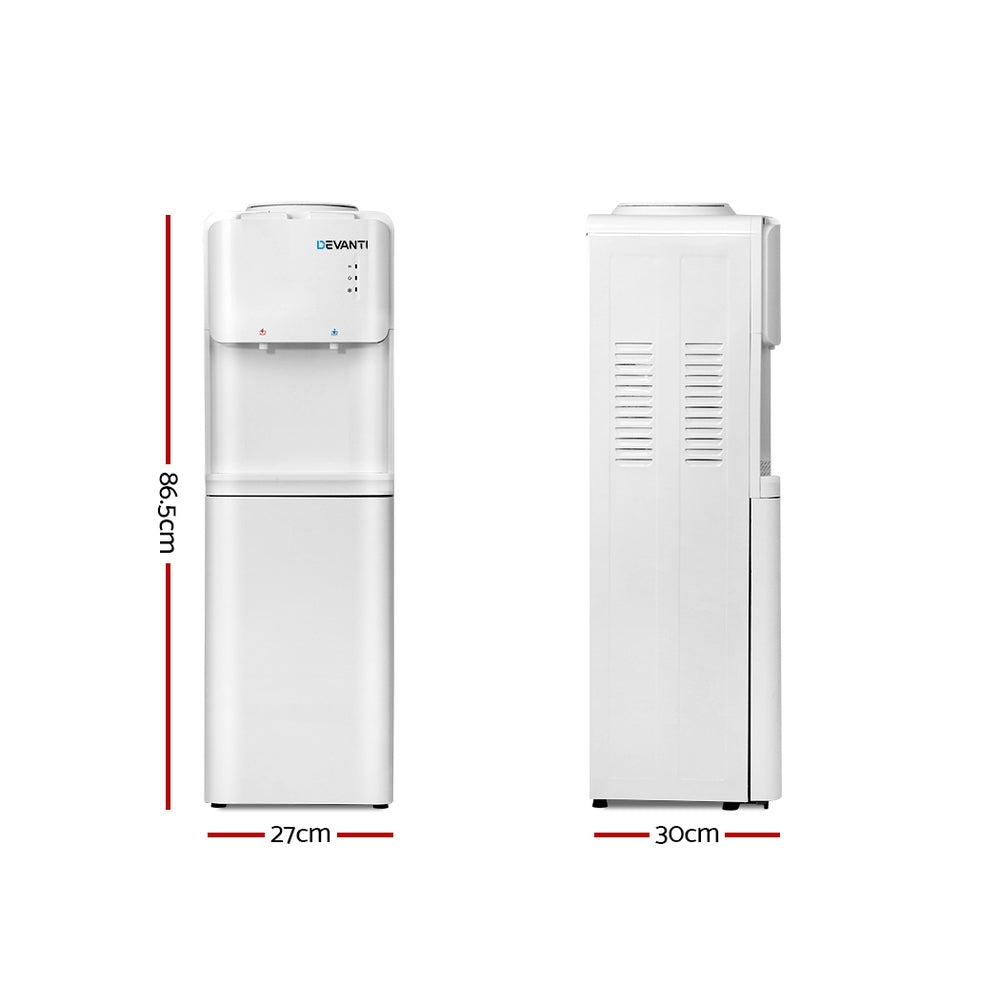 Devanti Water Cooler Dispenser Bottle Filter Purifier Hot Cold Taps Free Standing Office White