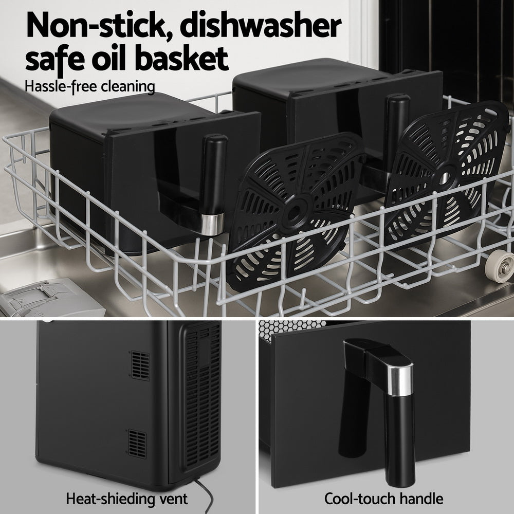 Devanti Air Fryer Oven 11L Dual Zone Fryers - Devanti