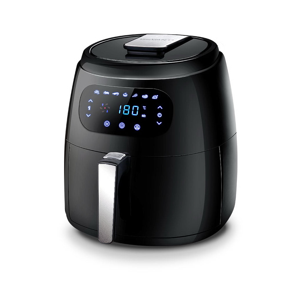 Devanti Air Fryer 8.5L LCD Digital Oil Free Deep Frying Cooker Accessories Rack Black