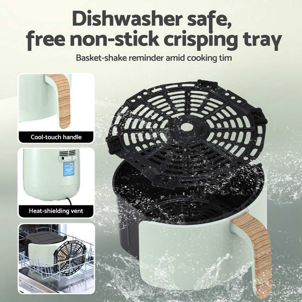 Devanti 5L Air Fryer Touch Control 1700W Green - Devanti
