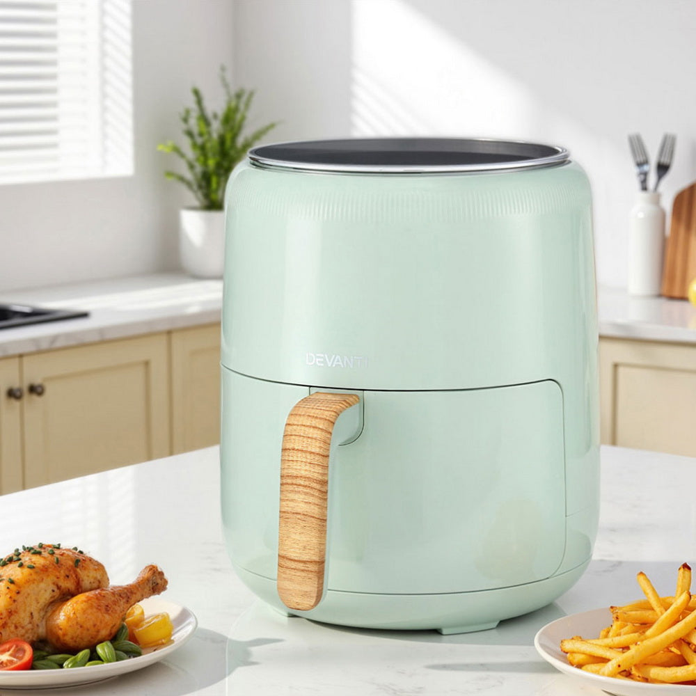 Devanti 5L Air Fryer Touch Control 1700W Green - Devanti