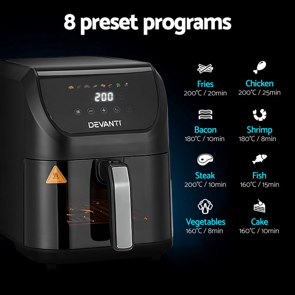Devanti Air Fryer 5L W/ LCD Touch 1500W - Devanti