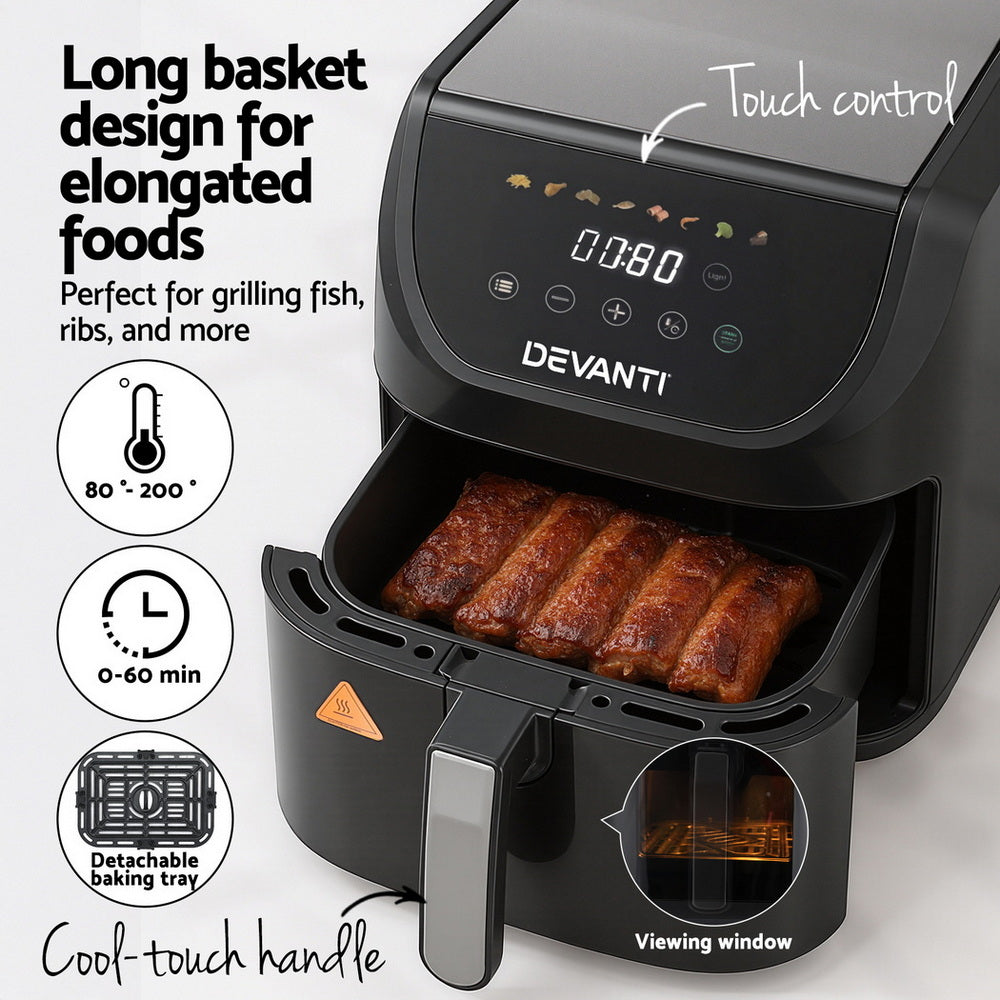 Devanti Air Fryer 5L W/ LCD Touch 1500W - Devanti