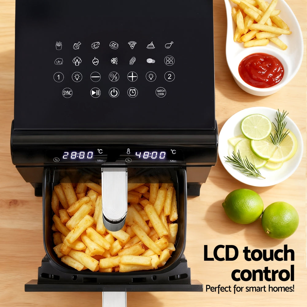 Devanti Air Fryer Oven 11L Dual Zone Fryers White - Devanti