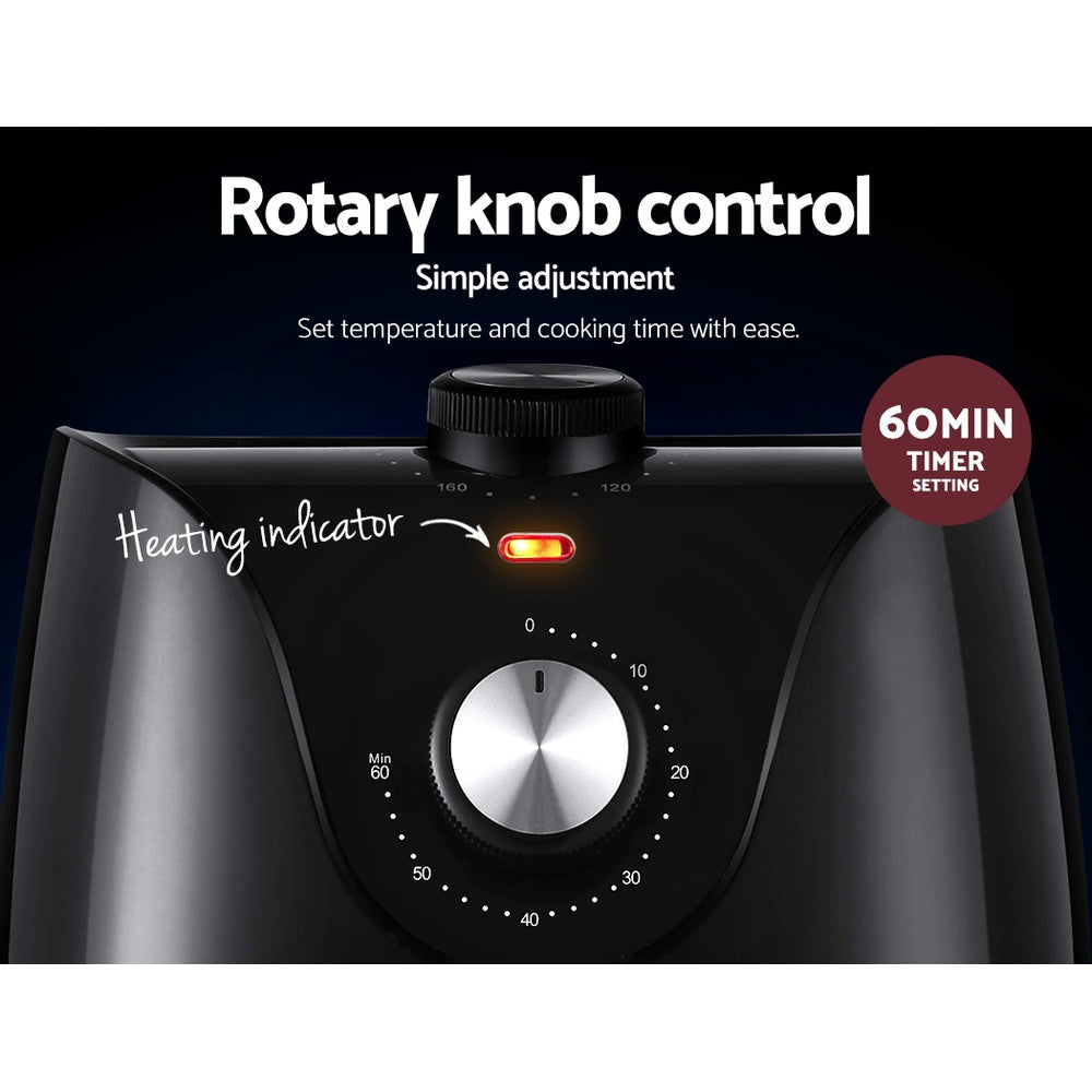 Devanti Air Fryer 2.5L Electric Fryers Airfryer Healthy Cooker Oil Free Kitchen - Devanti