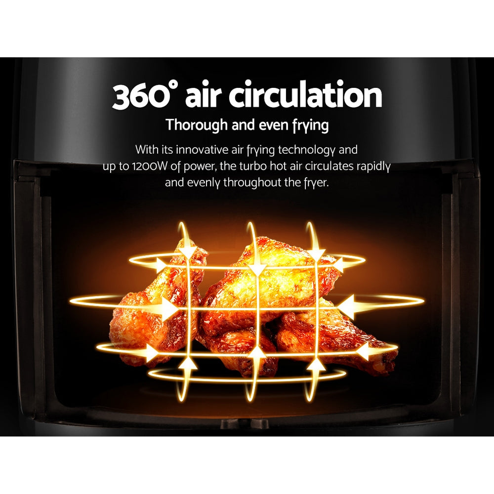 Devanti Air Fryer 2.5L Electric Fryers Airfryer Healthy Cooker Oil Free Kitchen - Devanti