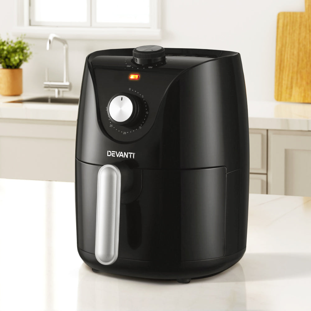 Devanti Air Fryer 2.5L Electric Fryers Airfryer Healthy Cooker Oil Free Kitchen - Devanti