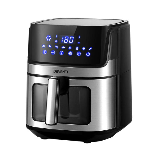 Devanti Air Fryer 6.5L LCD Fryers Oven Airfryer Healthy Cooker Oil Free Kitchen - Devanti
