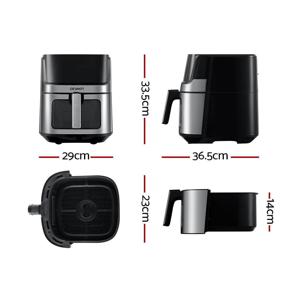 Devanti Air Fryer 6.5L LCD Fryers Oven Airfryer Healthy Cooker Oil Free Kitchen - Devanti