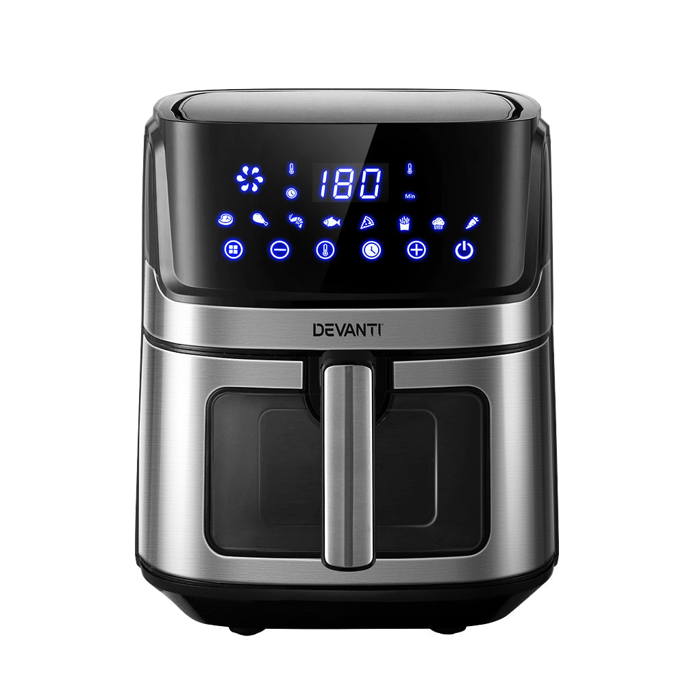 Devanti Air Fryer 6.5L LCD Fryers Oven Airfryer Healthy Cooker Oil Free Kitchen - Devanti