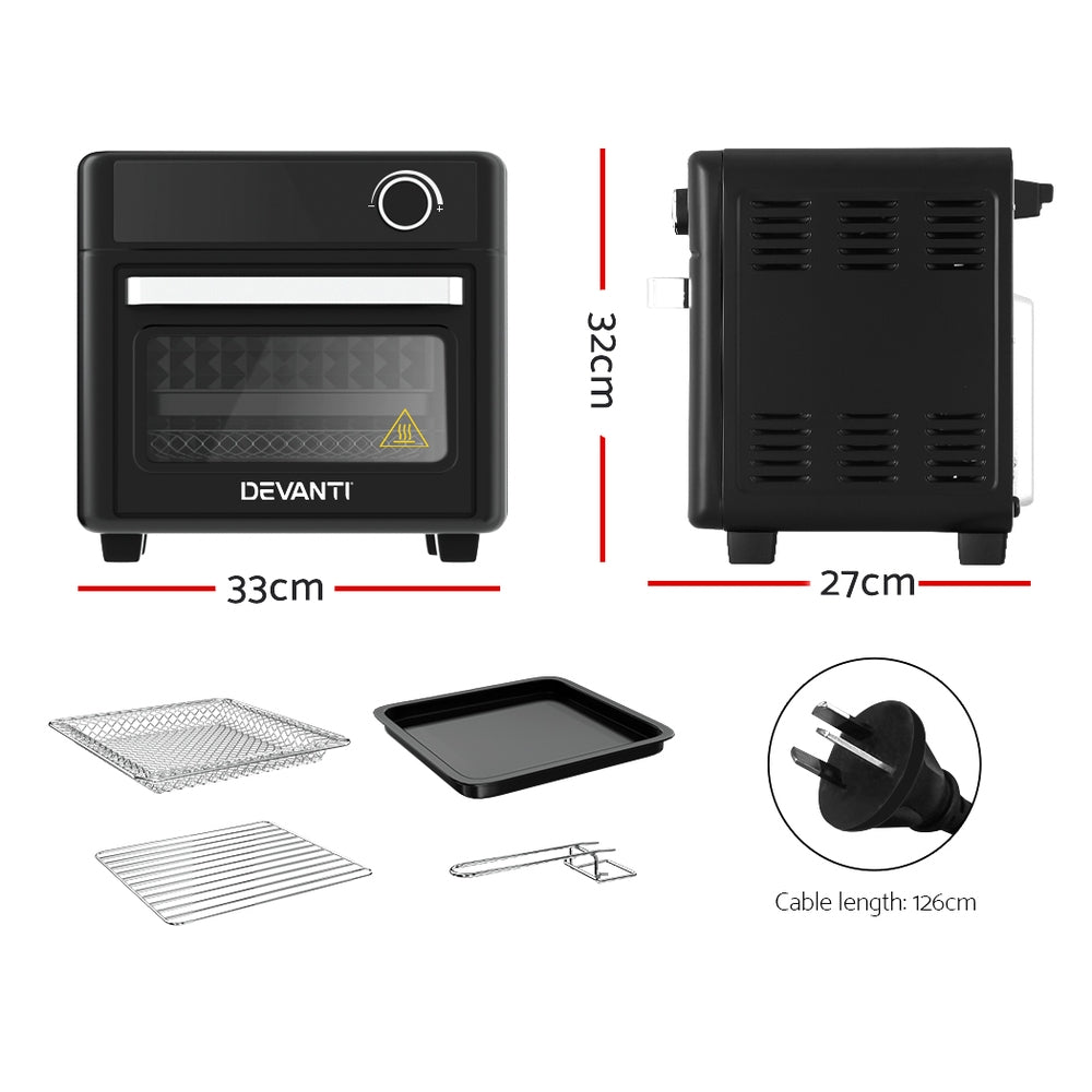 Devanti Air Fryer 15L LCD Fryers Oven - Devanti