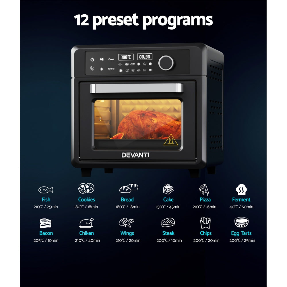 Devanti Air Fryer 20L LCD Fryers Oven - Devanti