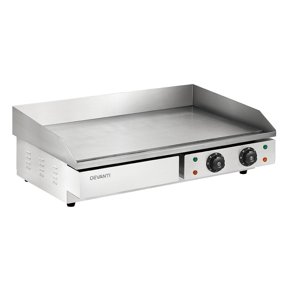 Devanti Commercial Electric Griddle BBQ Grill Hot Plate Stainless Steel 4400W - Devanti
