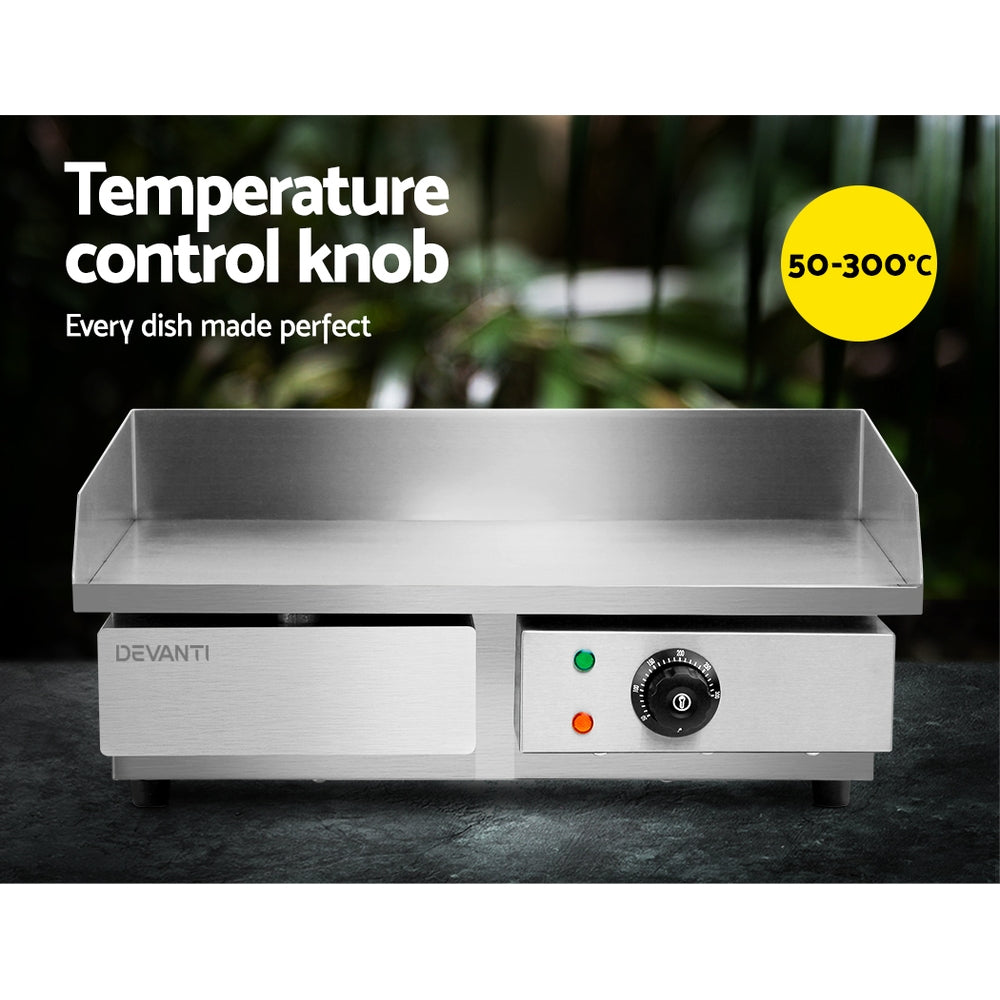Devanti 3000W Electric Griddle Hot Plate Stainless Steel