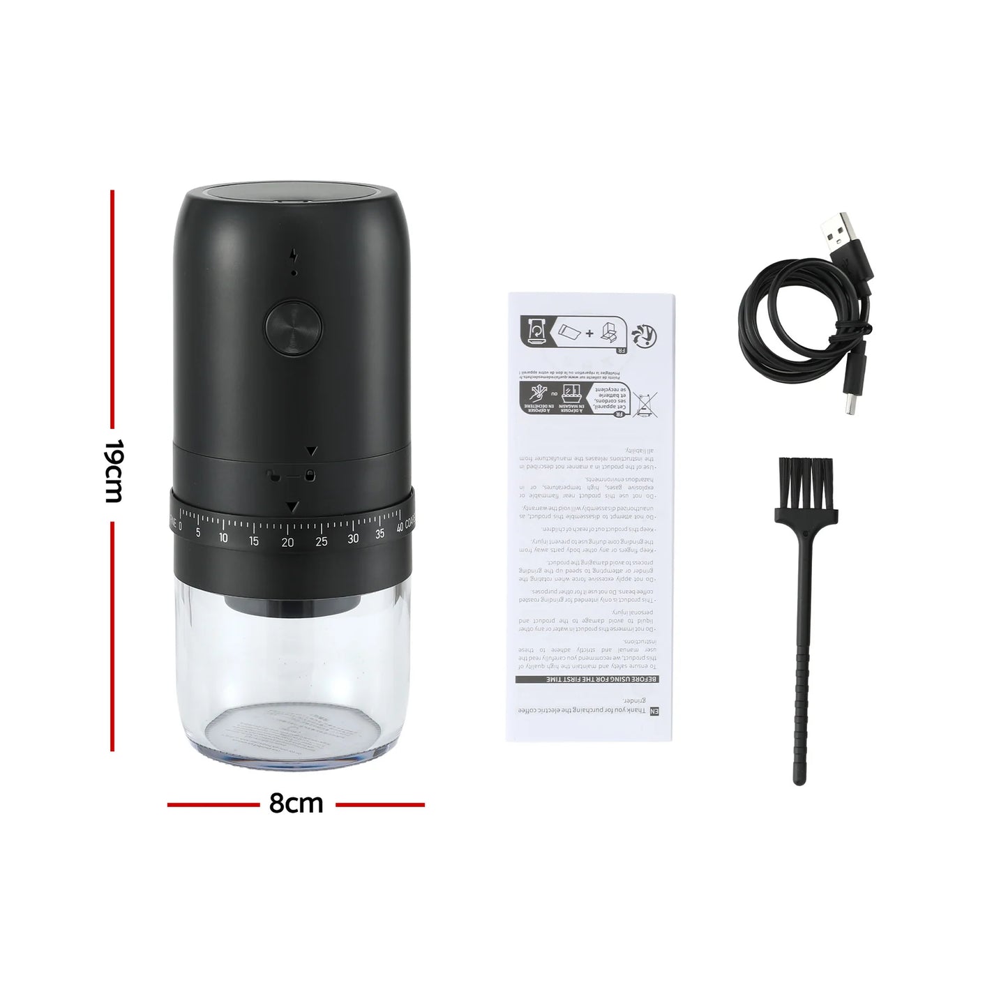 Portable USB-C Electric Coffee Grinder – 40 Settings