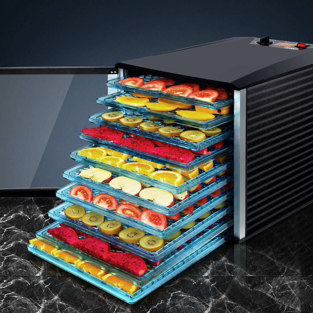 Devanti Commercial Food Dehydrator with 10 Trays Black