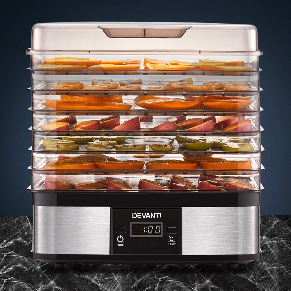 Devanti Food Dehydrator with 7 Trays Silver
