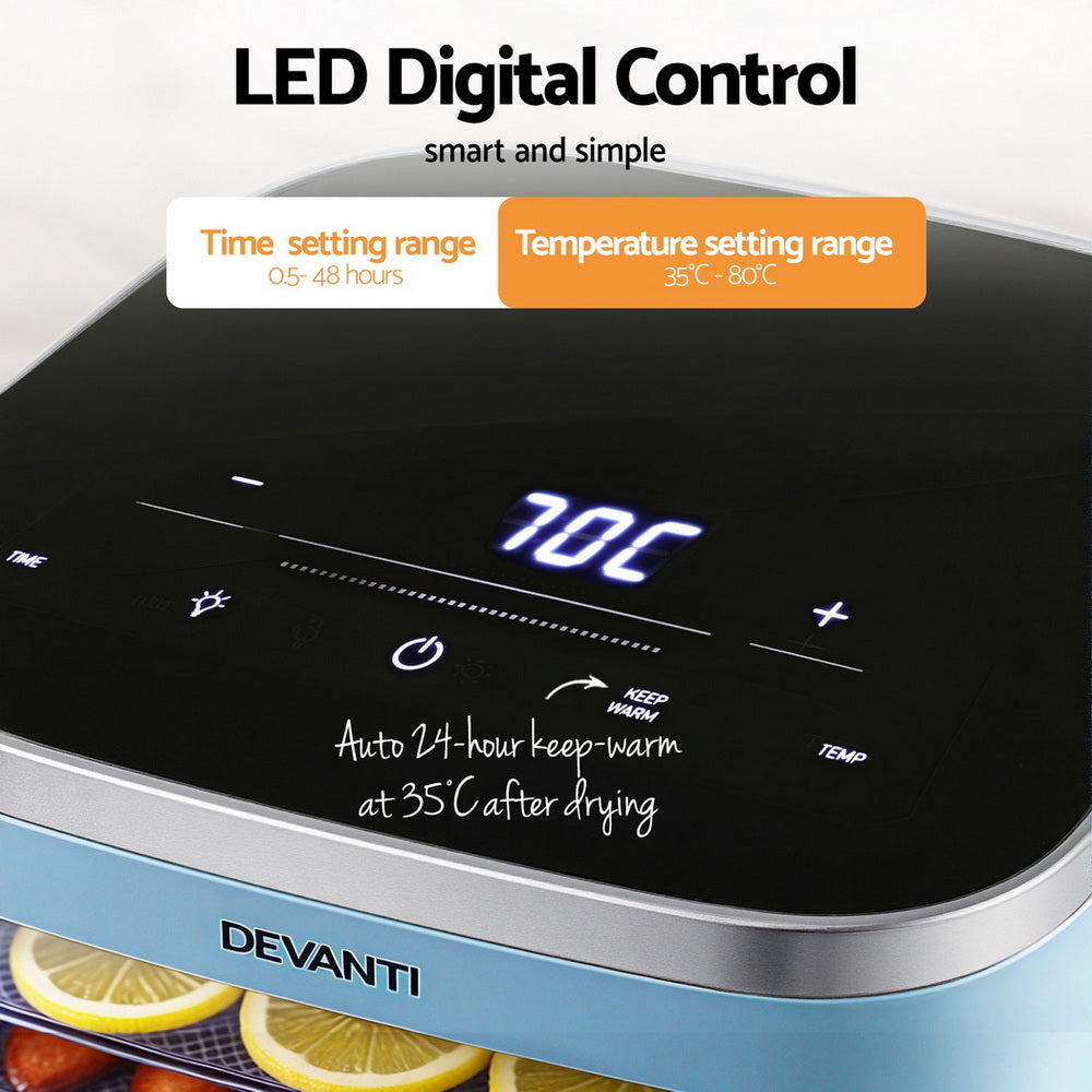 Devanti 5 Trays Food Dehydrator Mini Fruit Dryer 500W - Devanti
