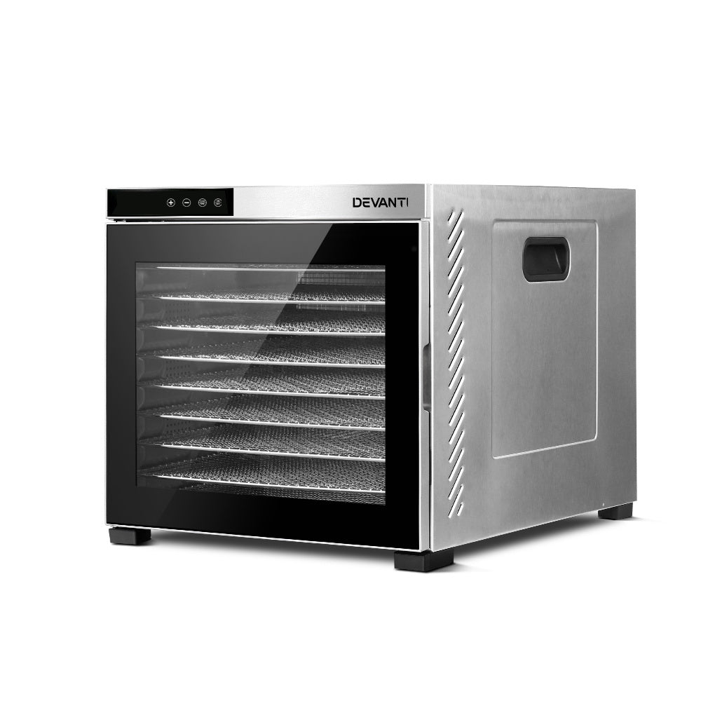 Devanti Commercial Food Dehydrator Silver and Black