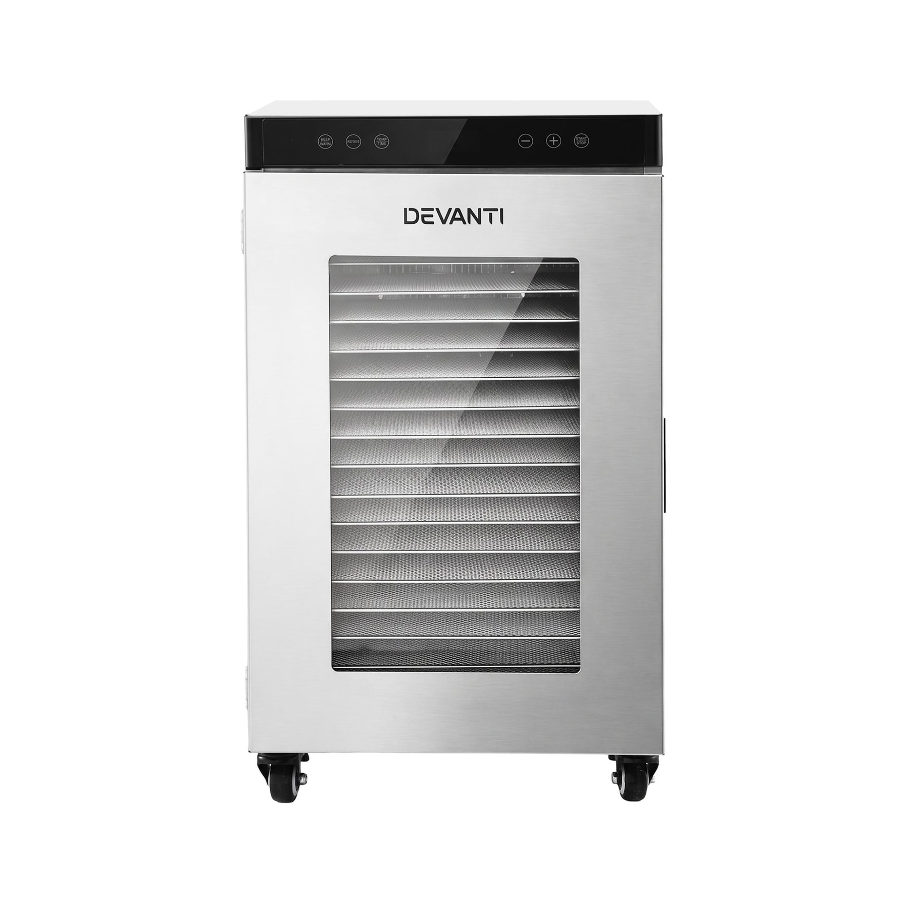 Devanti Food Dehydrator Stainless Steel Fruit Dryer 16 Tray Silver