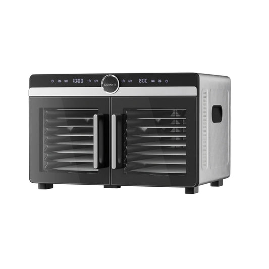 Devanti 16 Trays Food Dehydrator Dual-Zone Stainless Steel - Devanti