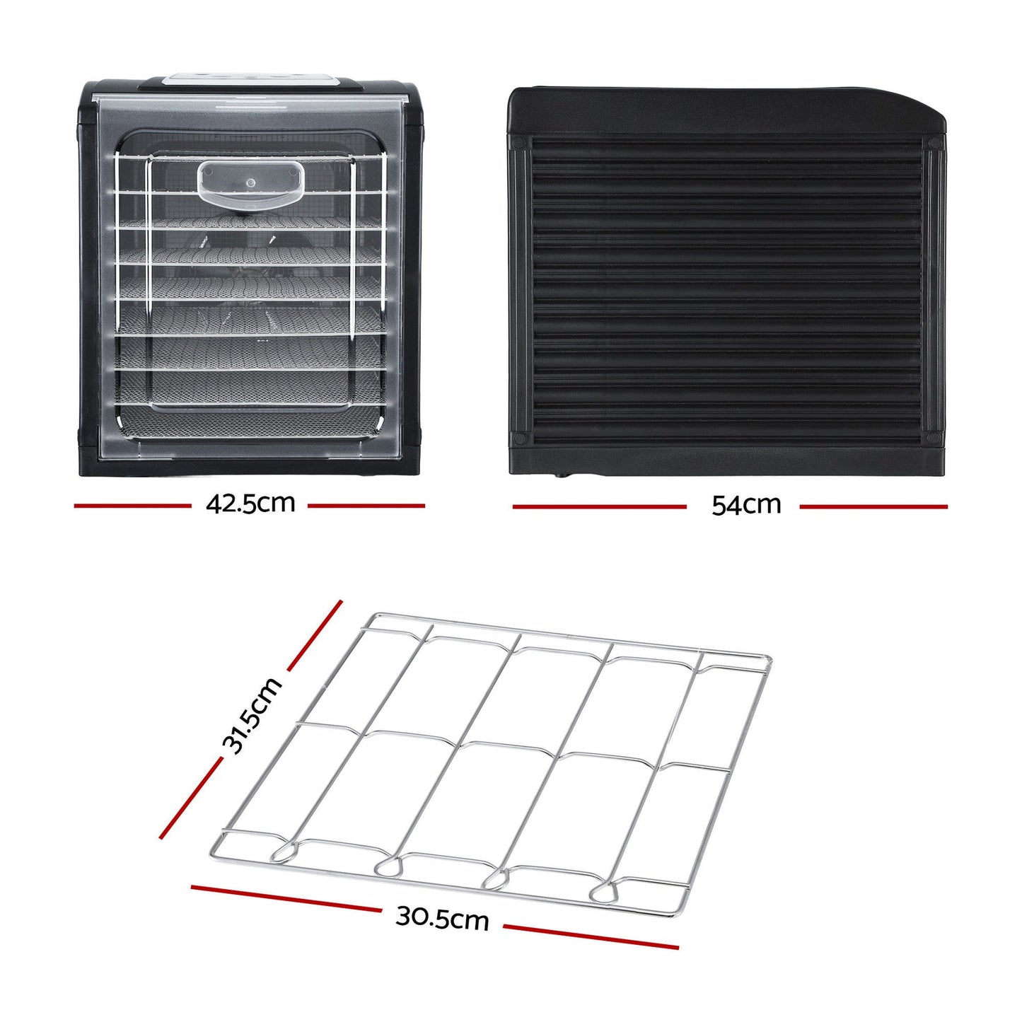 Devanti 9 Trays Food Dehydrator with Hanging Stainless Steel Tray