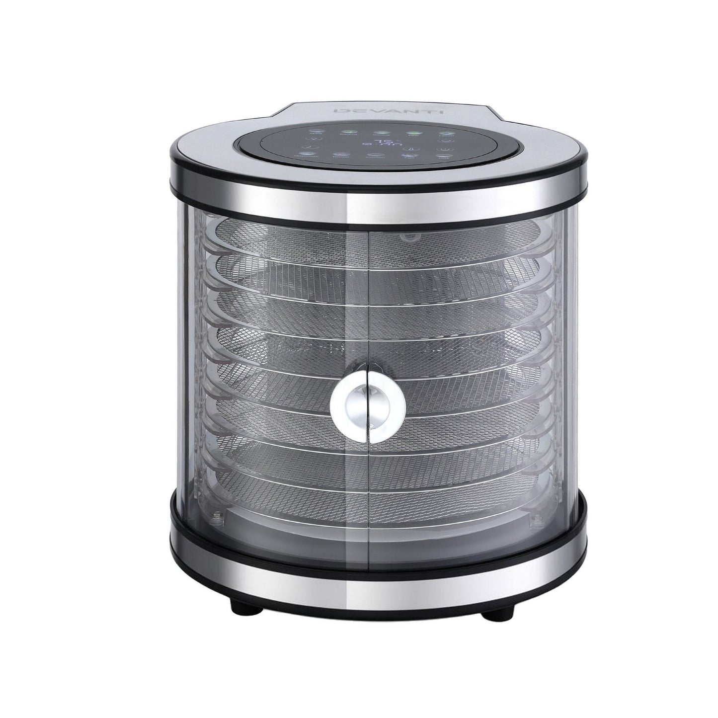 Devanti 8 Trays Food Dehydrator Stainless Steel Auto-Rotate 10 Programs 700W - Devanti