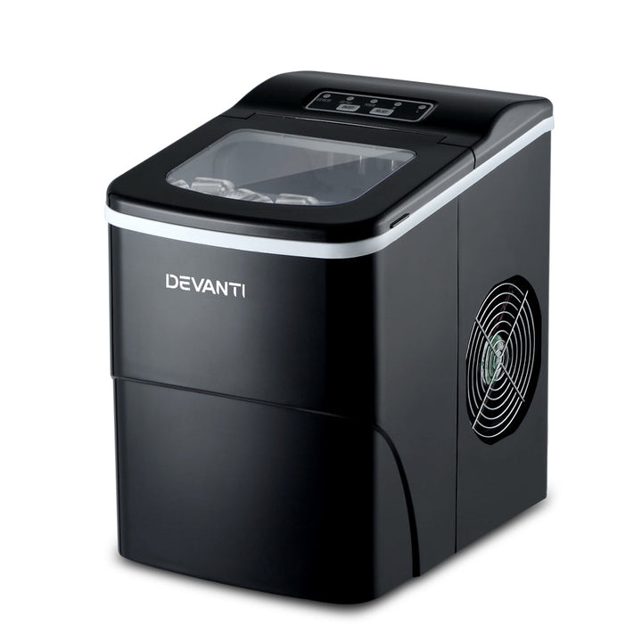 Devanti Portable Ice Cube Maker Machine 2L Home Bar Benchtop Easy Quick Black