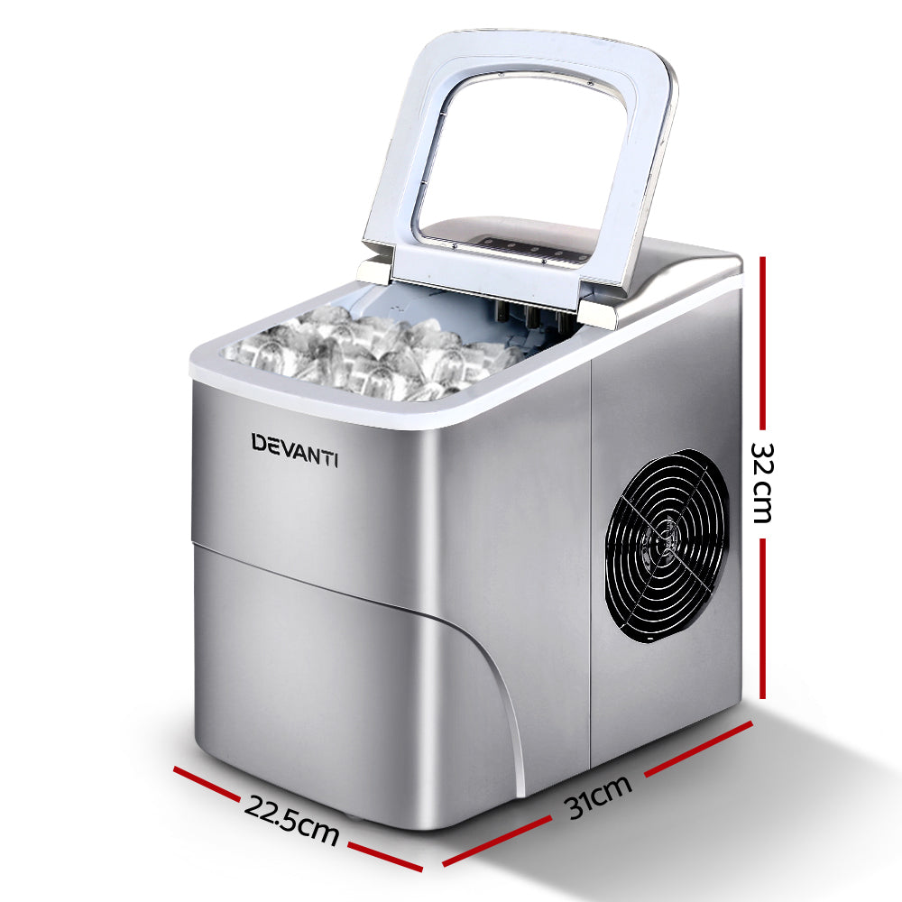 Devanti Portable Ice Cube Maker Silver