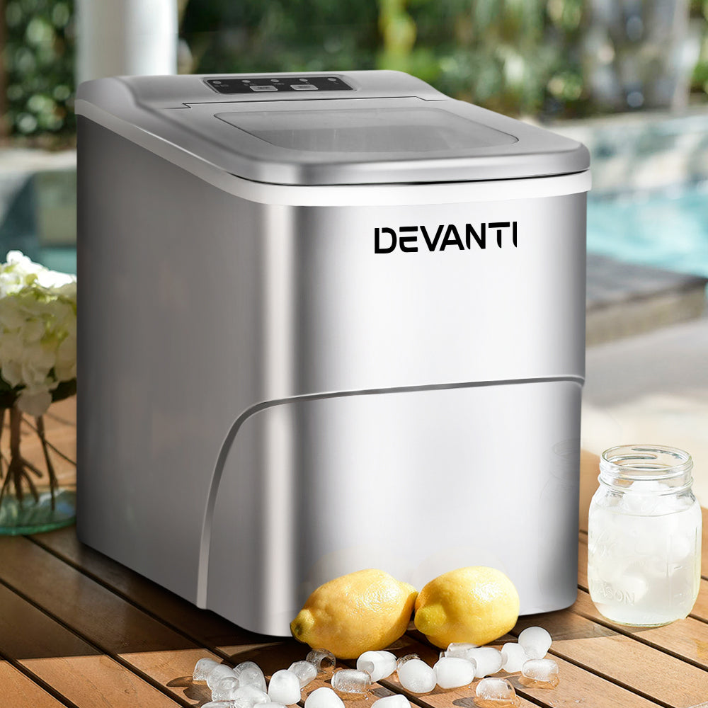 Devanti Portable Ice Cube Maker Silver