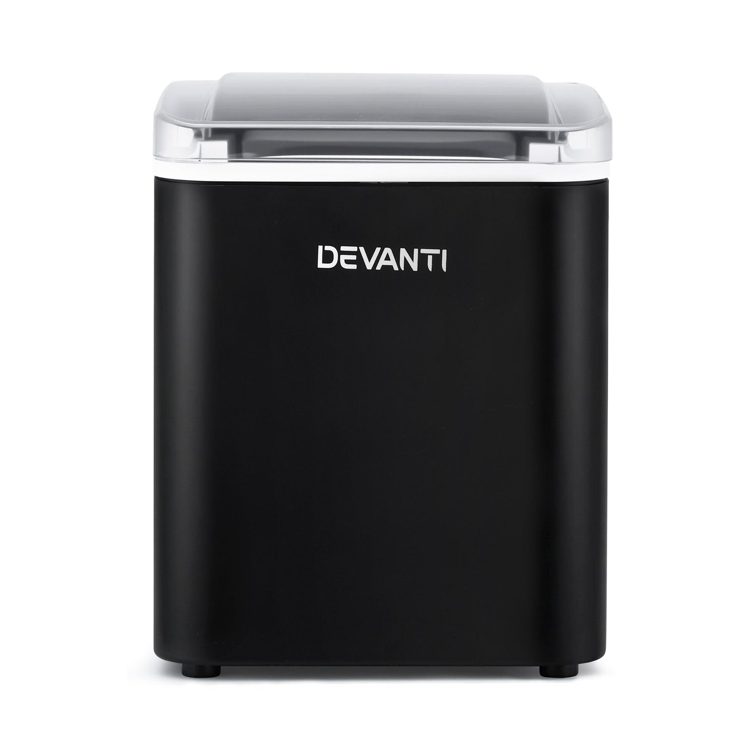 Devanti Ice Maker Machine Portable 12kg Countertop w/Self Cleaning 1.2L Black - Devanti