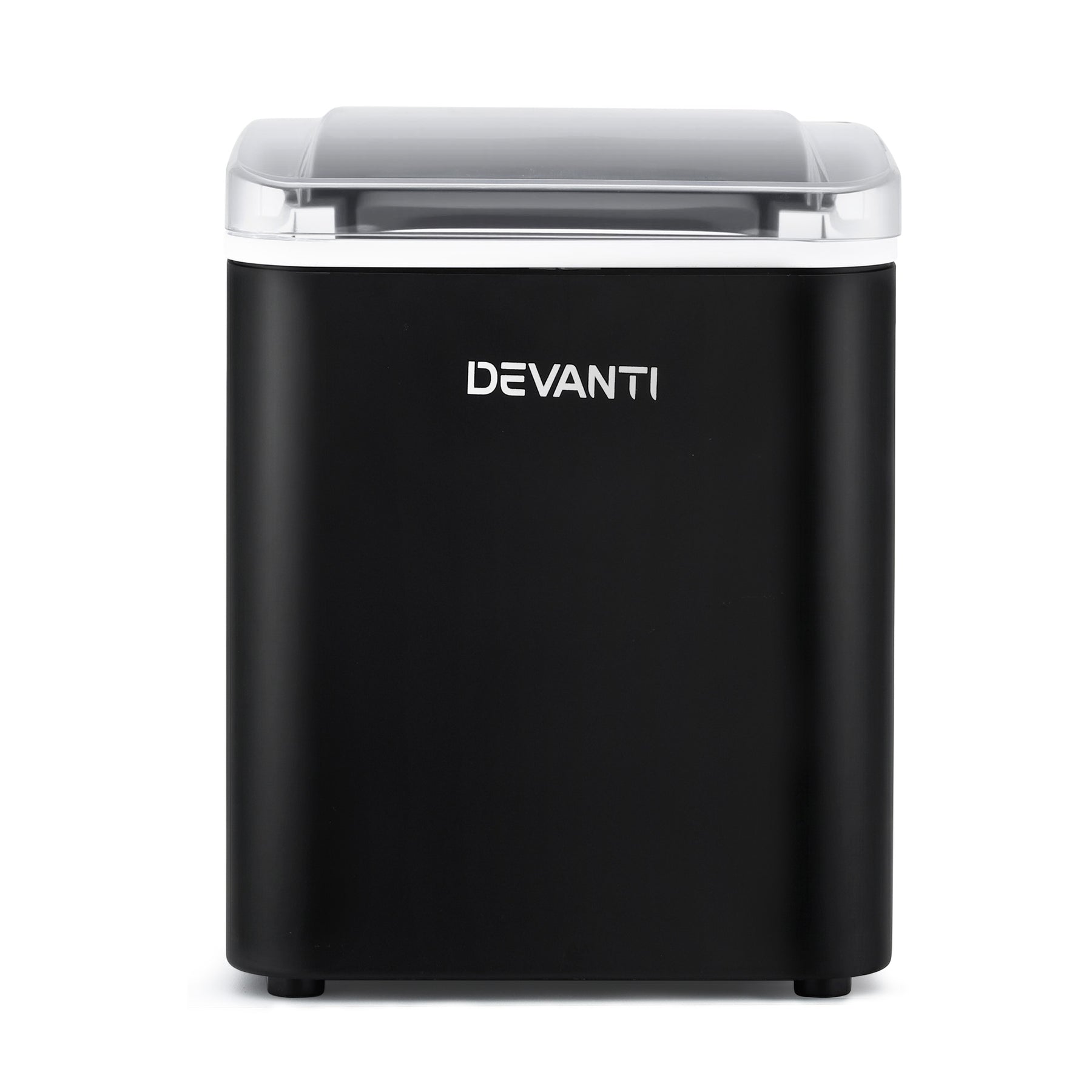 Devanti Ice Maker Machine Portable 12kg Countertop w/Self Cleaning 1.2L Black - Devanti