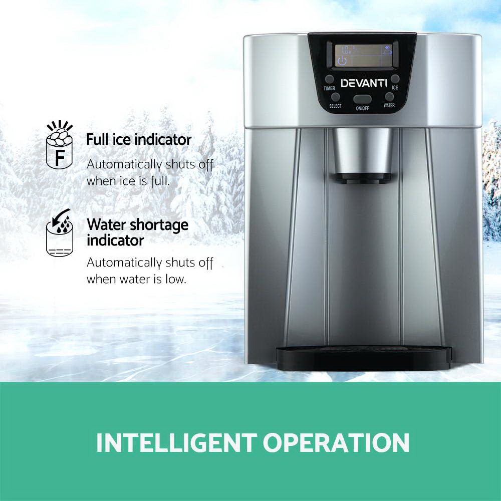 Devanti 12kg Ice Maker Machine with Water Dispenser - Devanti