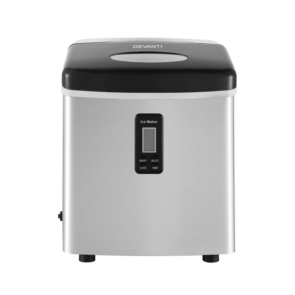 Devanti 3.2L Stainless Steel Portable Ice Cube Maker
