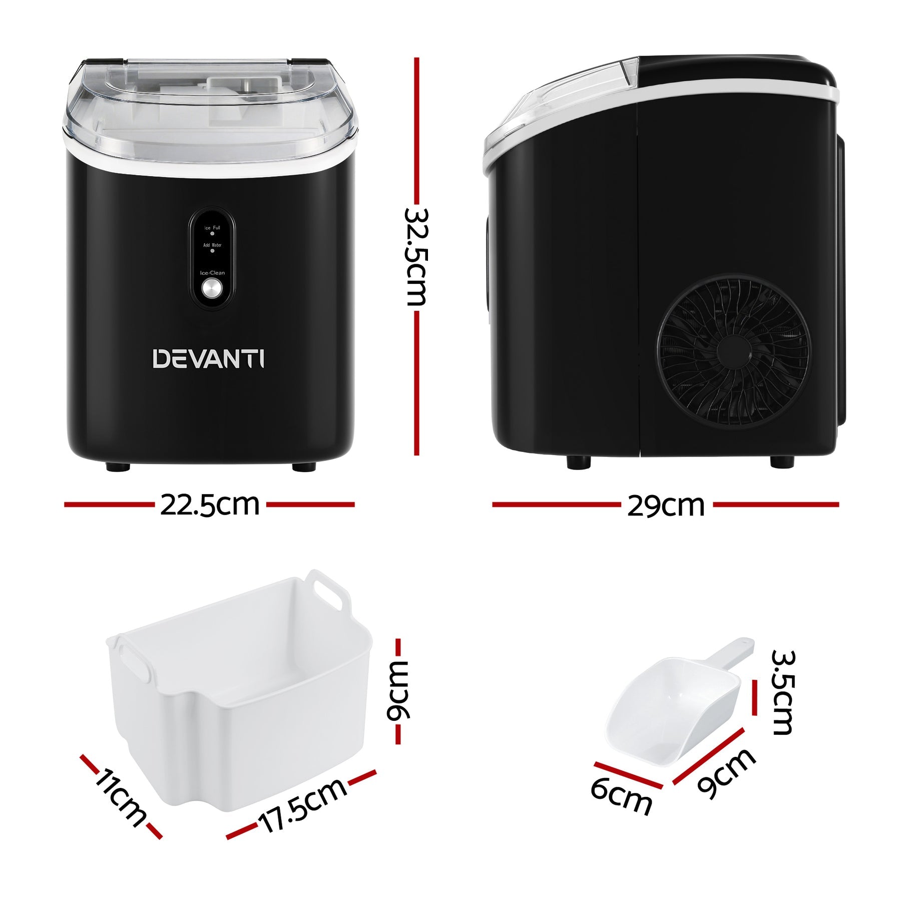 Devanti 15kg Nugget Ice Maker Machine - Devanti