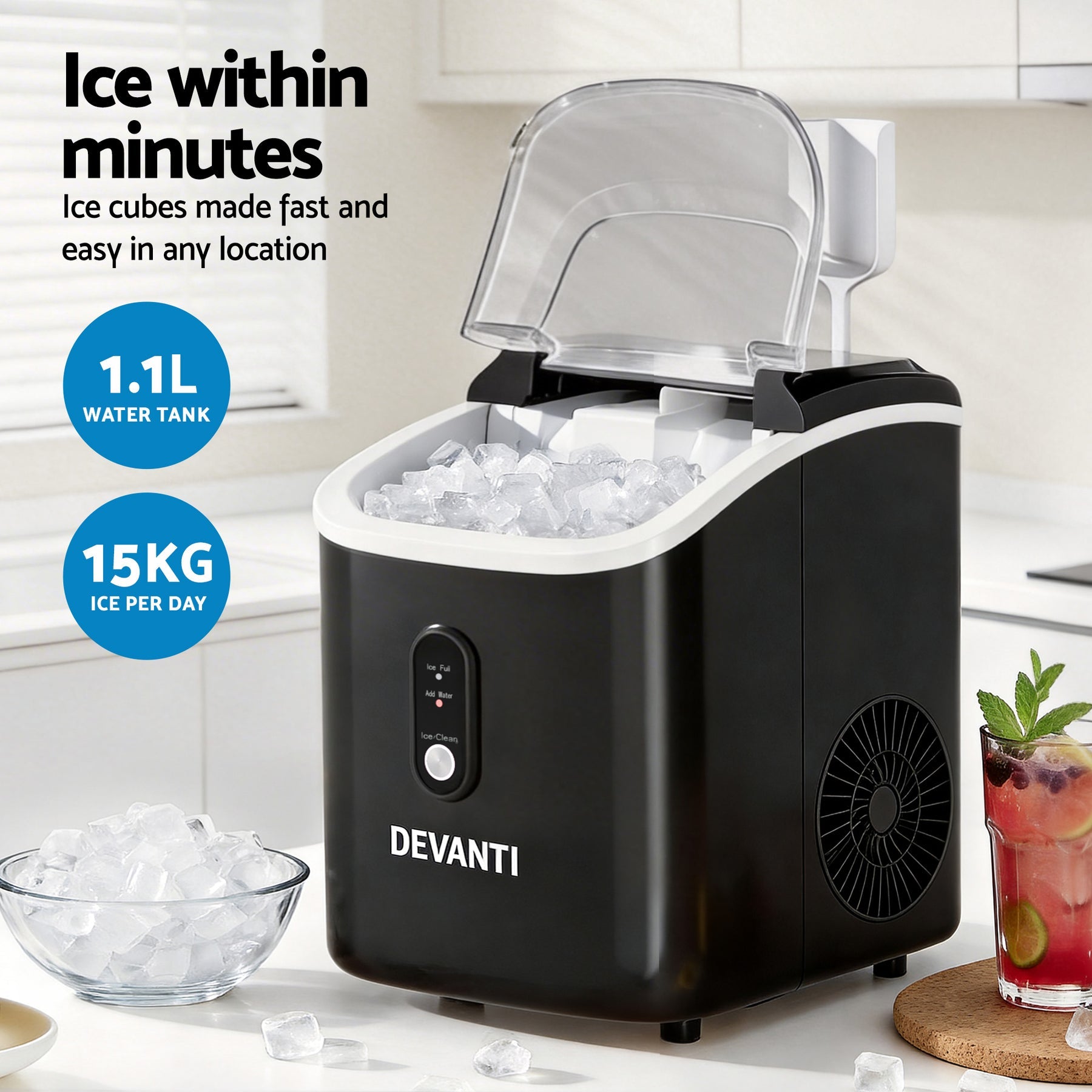 Devanti 15kg Nugget Ice Maker Machine - Devanti