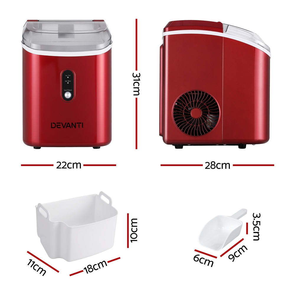 Devanti Ice Maker Machine 15kg Nugget Chewable Ice Cube - Devanti