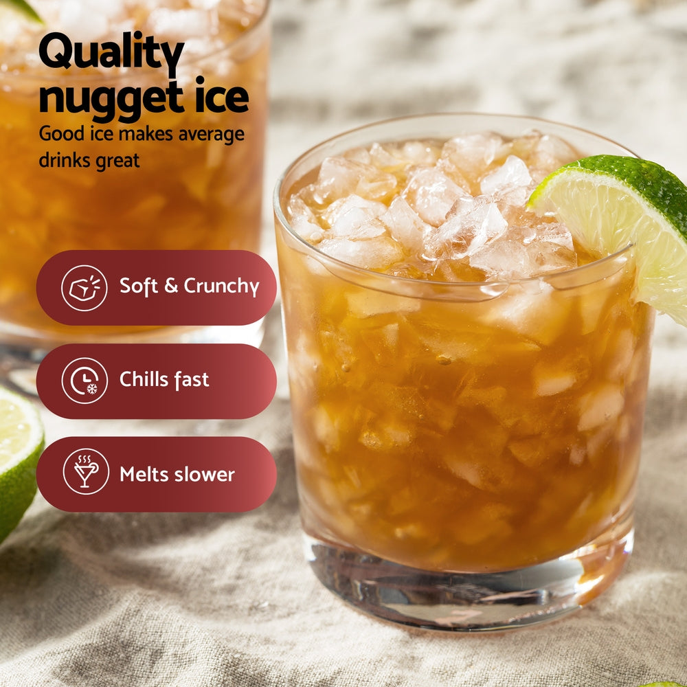 Devanti Ice Maker Machine 15kg Nugget Chewable Ice Cube - Devanti