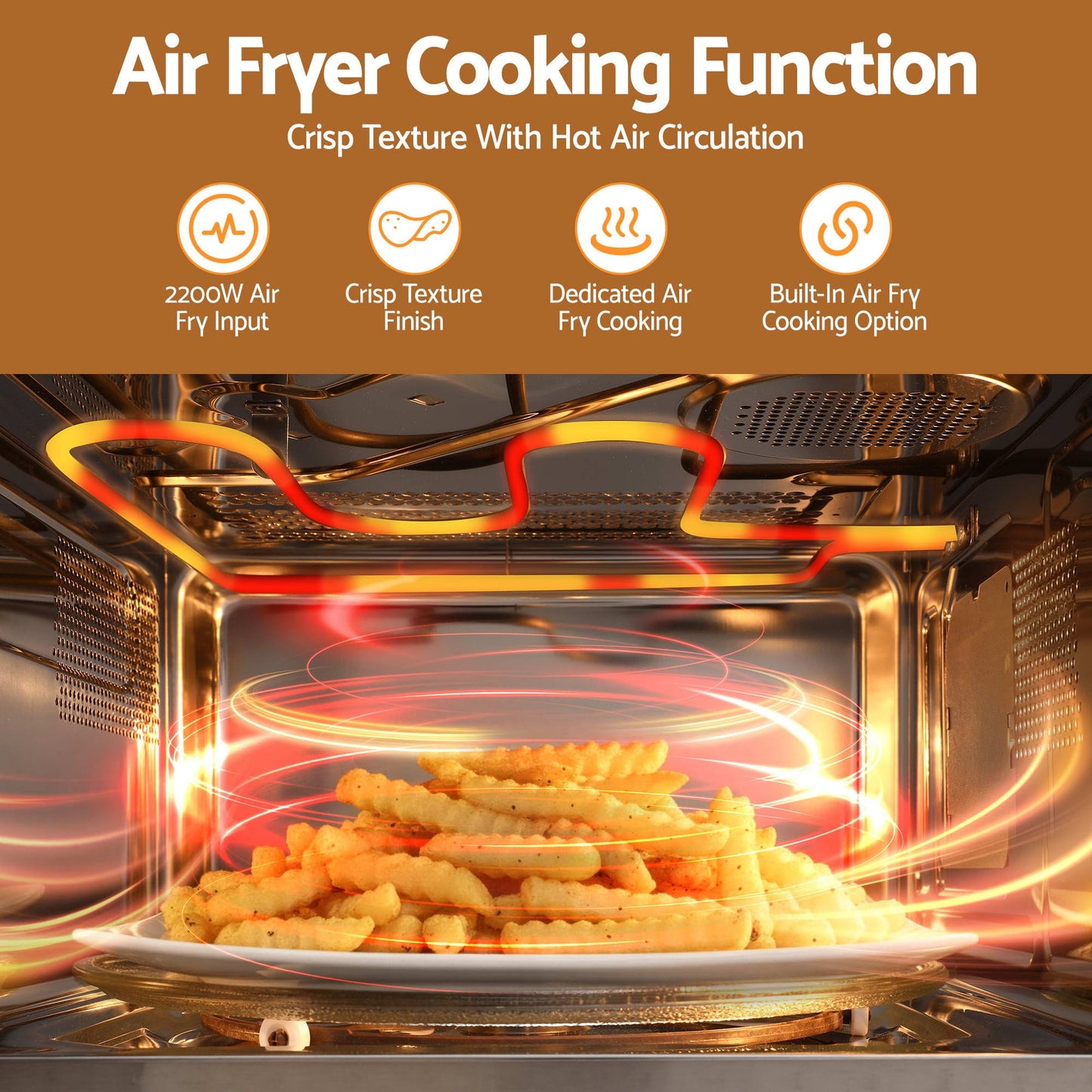 Devanti Built In Microwave Oven 30L Grill Air Fry Convection Silver