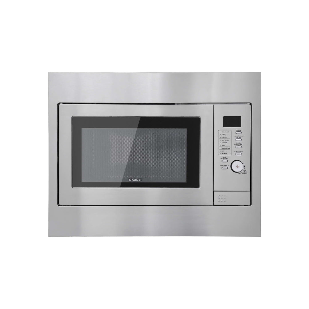 Devanti Built In Microwave Oven 30L Grill Air Fry Convection Silver