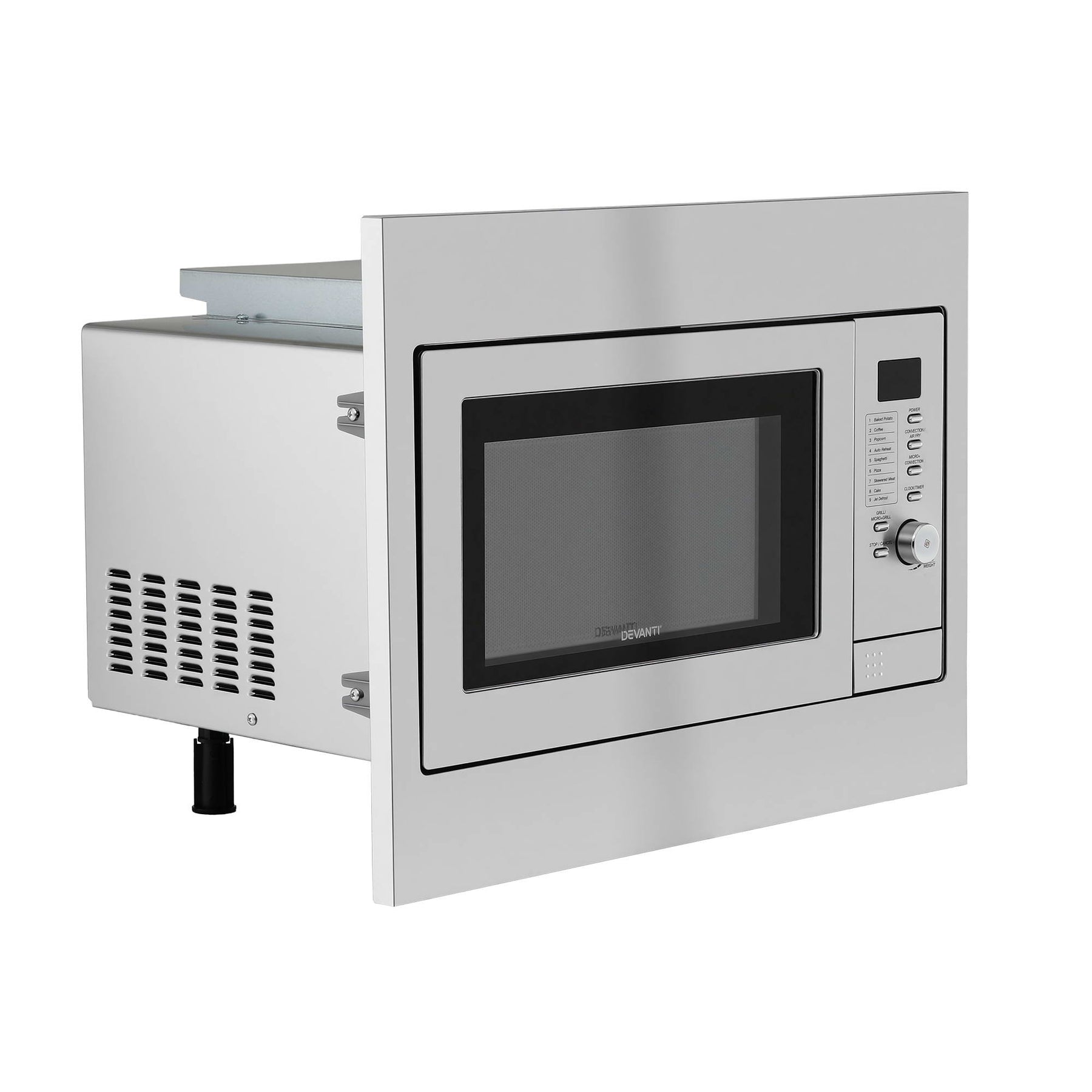 Devanti Built In Microwave Oven 30L Grill Air Fry Convection Silver