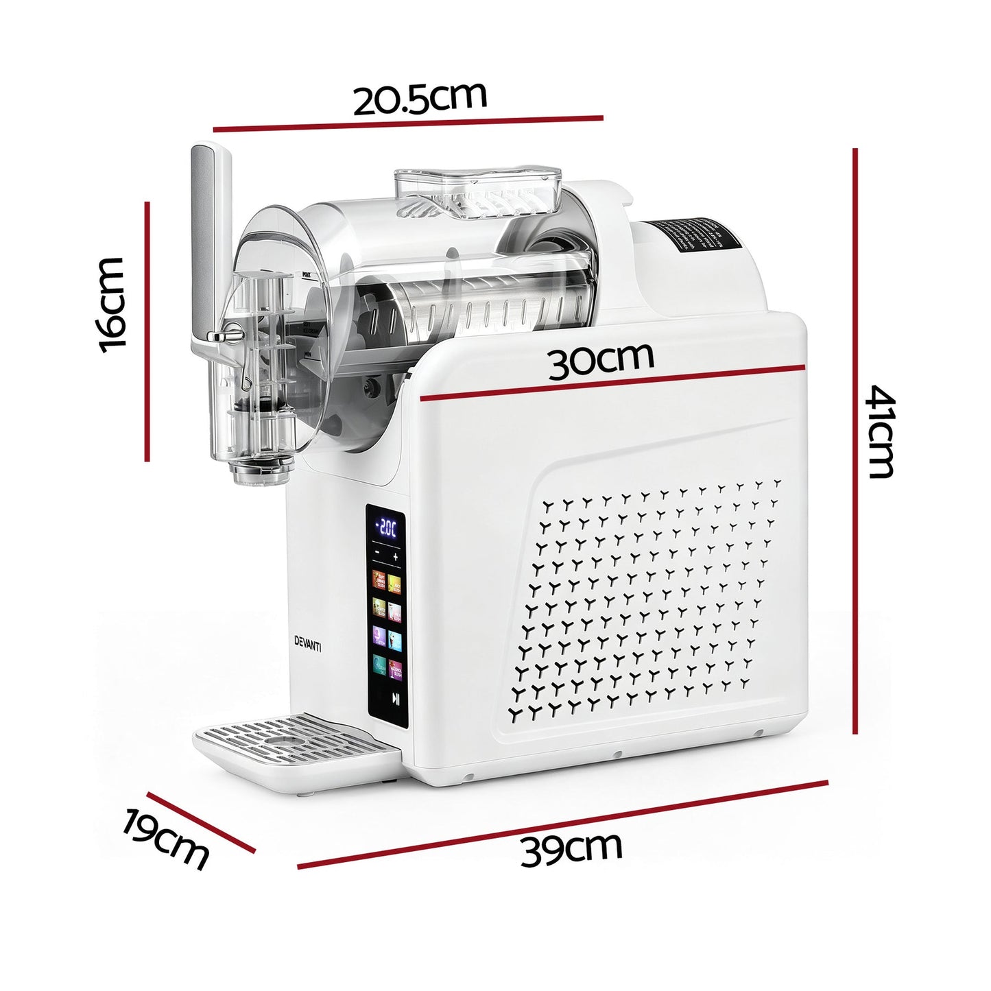 Devanti Slushie Machine 2L Frozen Drink Maker Ice Cream Cocktail Slush Maker White