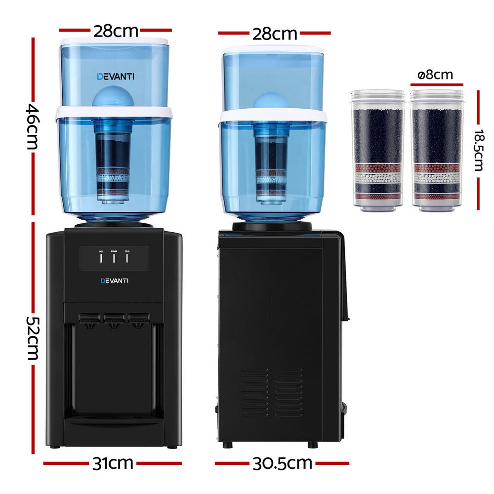 Devanti Water Cooler Dispenser Bench Top 22L w/2 Filter - Devanti