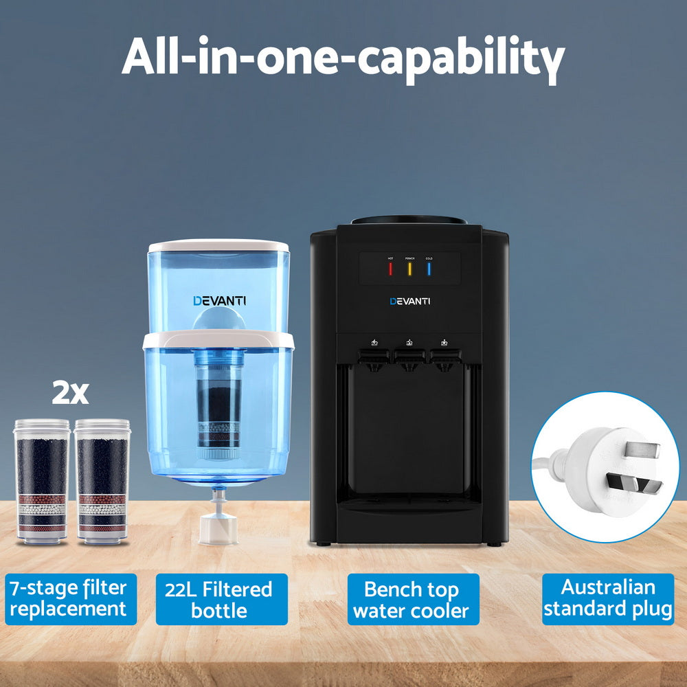 Devanti Water Cooler Dispenser Bench Top 22L w/2 Filter - Devanti