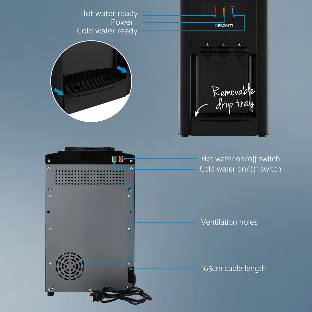 Devanti Water Cooler Dispenser Bench Top 22L w/2 Filter - Devanti