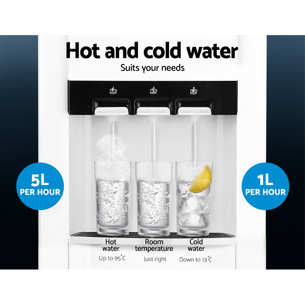 Devanti 22L Bench Top Water Cooler Dispenser Filter Purifier White